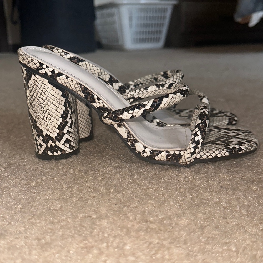 Snake print heels
